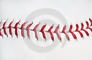 Baseball ball red stitch