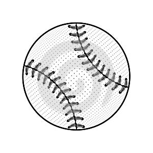Baseball ball sign black isolated