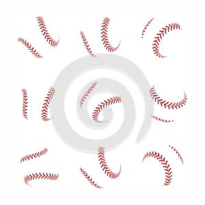 Baseball ball vector set on white background