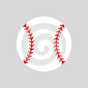 Baseball ball. Softball. Vector silhouette. Vector icon isolated photo