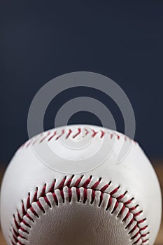 Baseball ball on wooden table