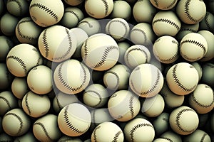 Baseball balls background. Generative AI.