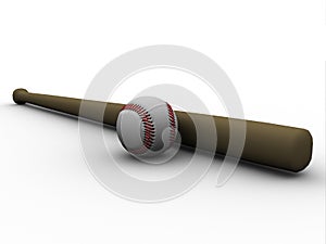 Baseball and baseball bat