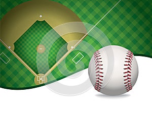 Baseball and Baseball Field Background Illustration photo