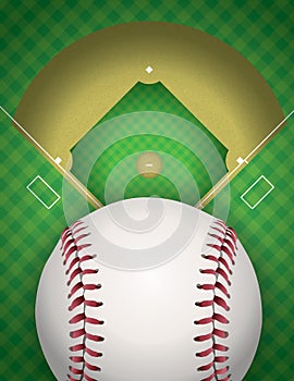 Baseball and Baseball Field Illustration