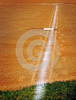 Baseball Baseline with Base Chalk Line Diamond