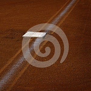 Baseball Baseline with Base Chalk Line Diamond