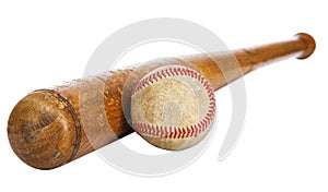 Baseball bat and ball