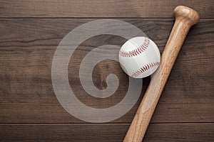 Baseball bat and ball