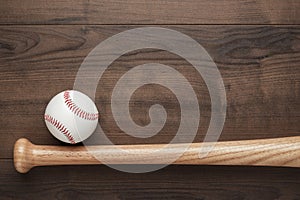 Baseball bat and ball