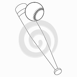 Baseball bat and ball icon, isometric 3d style