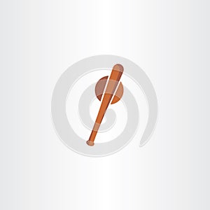 baseball bat and ball vector icon