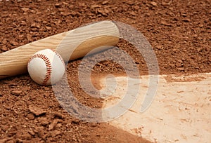 Baseball & Bat close up