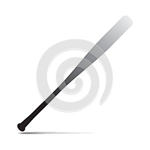 Baseball bat isolated on white background, vector illustration. Aluminum baseball bat. Baseball concept.