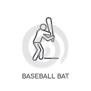 Baseball bat linear icon. Modern outline Baseball bat logo conce