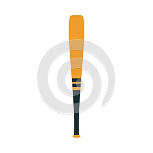 Baseball bat symbol competition element vector icon. Wooden flat silhouette sport club