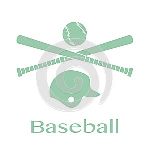 Baseball bats, ball, helmet. Vector illustration