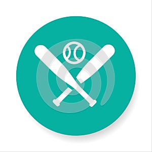 Baseball Bats and Ball vector icon on white background