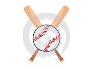 Baseball With Bats on a white background, Symbol of sports , Vector illustration