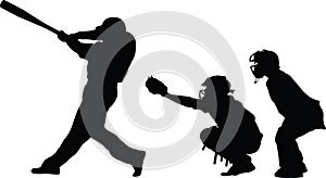 Baseball batter catcher and umpire