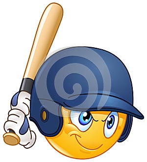 Baseball batter emoticon photo