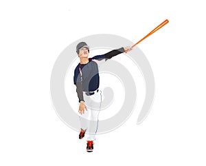 Baseball Batter Hitting Ball with Bat