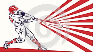 Baseball batter hitting a home run vector, vector design Generative AI