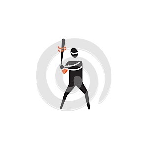 Baseball batter icon. Vector illustration decorative design
