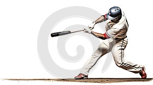 Baseball batter mid-swing a dramatic image capture