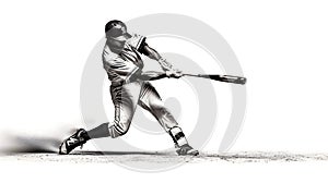 Baseball batter mid-swing a dramatic image capture