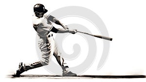 Baseball batter mid-swing a dramatic image capture