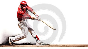 Baseball batter mid-swing a dramatic image capture