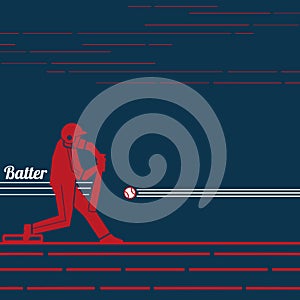 Baseball batter. Vector illustration decorative design