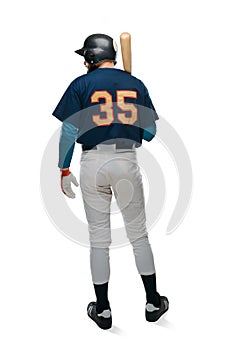 Baseball batter on white background