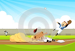 Baseball bear doing the homerun photo