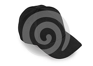 Baseball black cap isolated on white background.