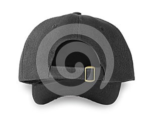 Baseball black cap isolated on white background.