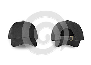 Baseball black cap isolated on white background.