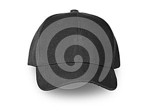 Baseball black cap isolated on white background.