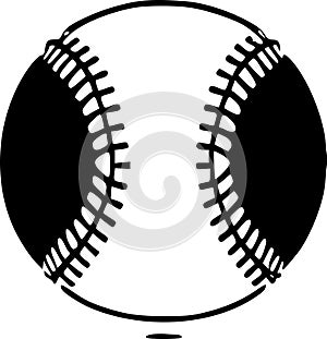 Baseball - black and white vector illustration