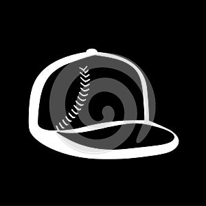 Baseball - black and white vector illustration