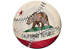 Baseball California state flag. California flag background Baseball