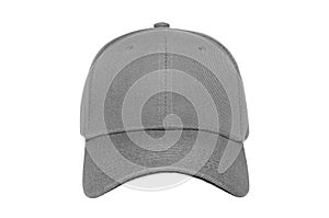 Baseball cap color grey close-up of front view