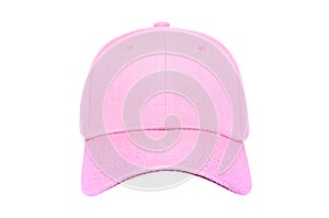 Baseball cap color pink close-up of front