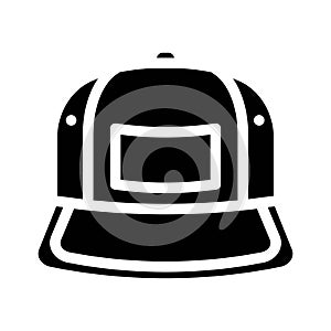 baseball cap streetwear cloth fashion glyph icon vector illustration