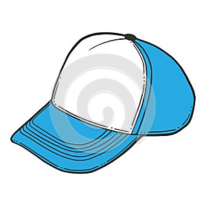 Baseball cap, trucker hat. Vector concept in doodle and sketch style