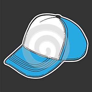 Baseball cap, trucker hat. Vector concept in doodle and sketch style