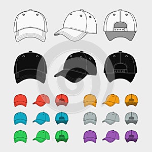 Baseball cap vector template