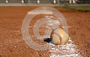 Baseball on the Chalk Line near third base