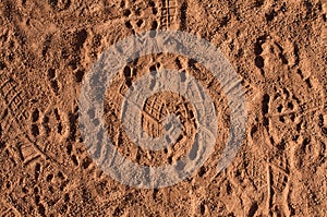 Baseball Cleat marks in the dirt
